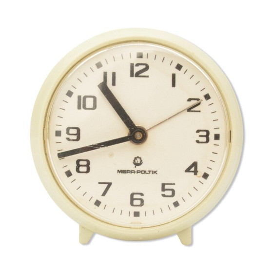 Image 1 of Vintage mechanical alarm clock in metal and plastic for Mera-Poltik, Poland 1970