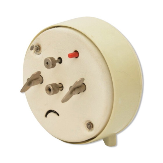 Image 1 of Vintage mechanical alarm clock in metal and plastic for Mera-Poltik, Poland 1970