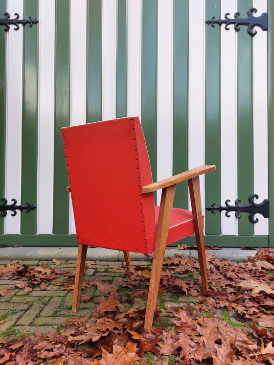 Image 1 of Mid - Century Red Armchair 1950