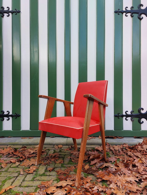 Mid - Century Red Armchair 1950