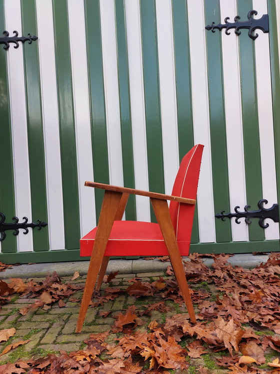 Image 1 of Mid - Century Red Armchair 1950