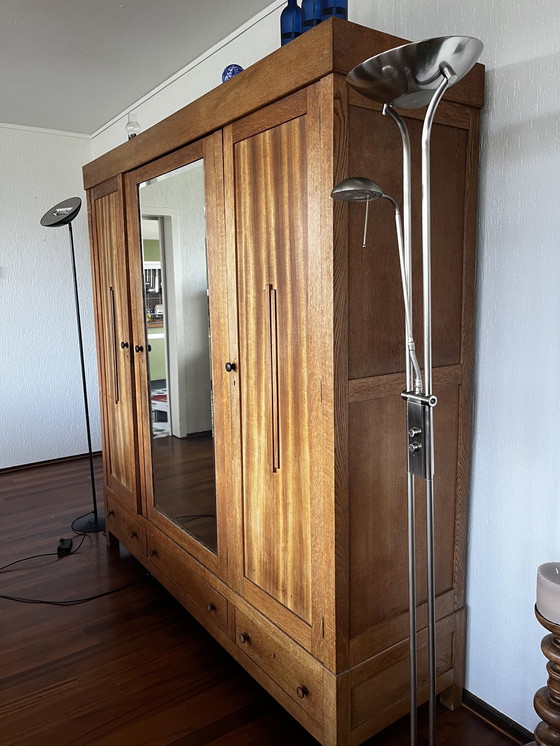 Image 1 of Large Antique Cupboard With Three Doors And Three Drawers