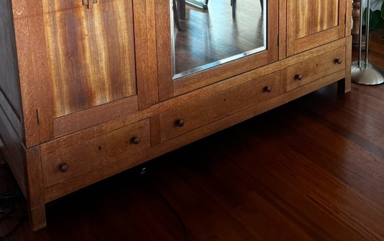 Image 1 of Large Antique Cupboard With Three Doors And Three Drawers