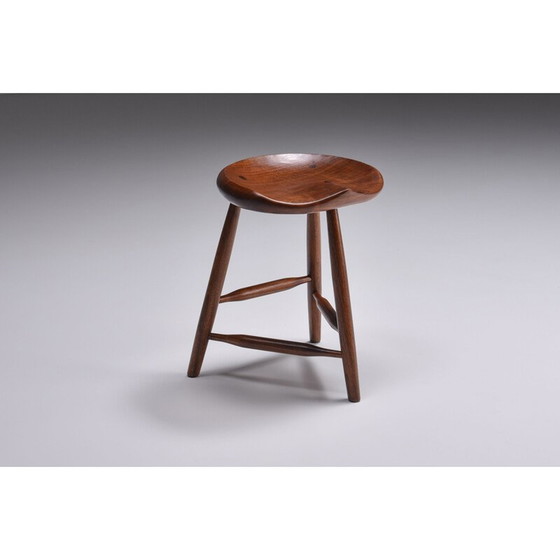 Image 1 of Sgabello in noce American Craftsman Vintage Studio Furniture, 1960