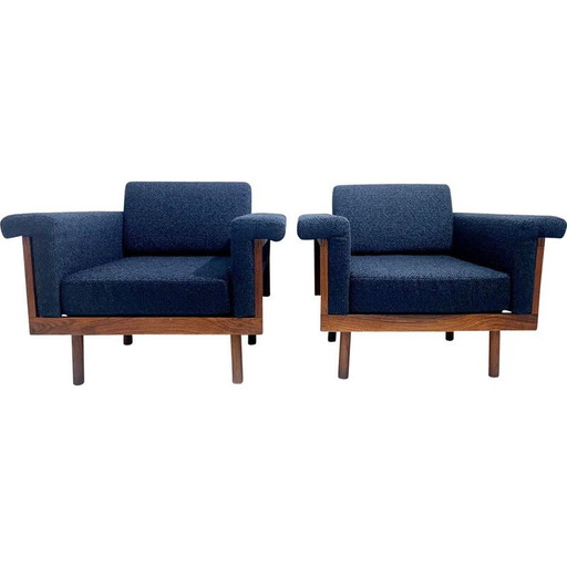 Pair of vintage armchairs by Kazuhide Takahama for Gavina, 1958s