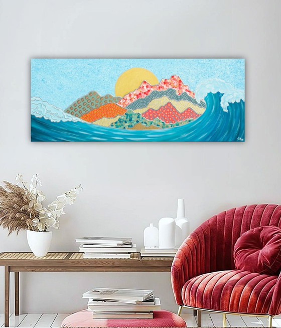 Image 1 of Valentina Pufe- Abstract Landscape Painting " Wave "