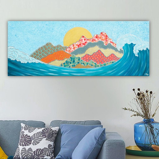 Valentina Pufe- Abstract Landscape Painting " Wave "