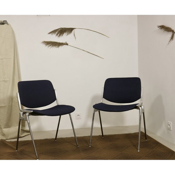Image 1 of Pair of vintage Dsc 106 chairs by Giancarlo Piretti for Anonima Casteli, 1960