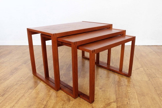 Image 1 of 3x Scandinavian nesting table 