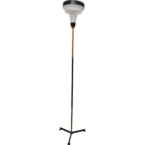 Vintage Lunel floor lamp in brass and metal, 1950