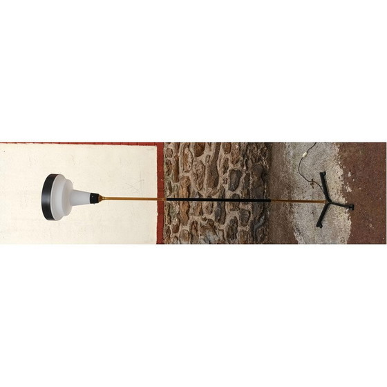 Image 1 of Vintage Lunel floor lamp in brass and metal, 1950