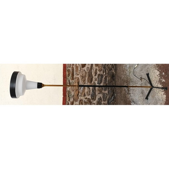 Image 1 of Vintage Lunel floor lamp in brass and metal, 1950