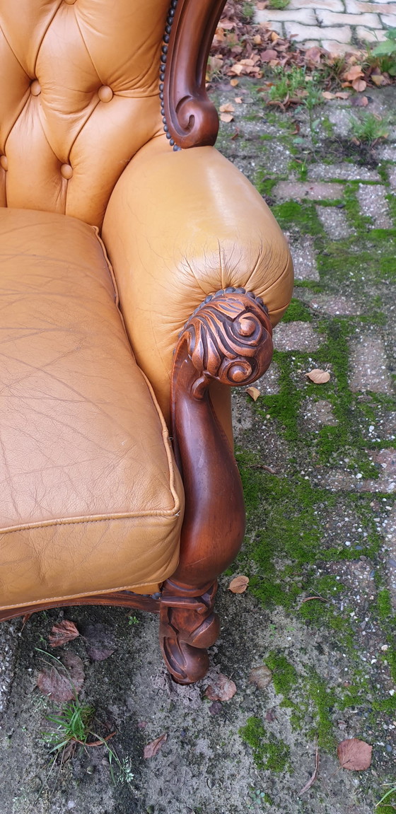 Image 1 of 2 Chesterfield Baroque Leather Armchairs 2 Chesterfield Baroque Leather Armchairs