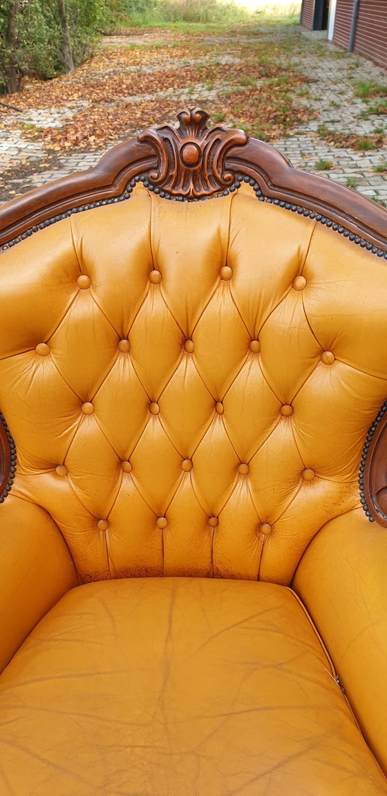 Image 1 of 2 Chesterfield Baroque Leather Armchairs 2 Chesterfield Baroque Leather Armchairs