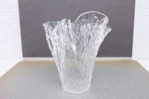 Vase en verre courbé des années 70