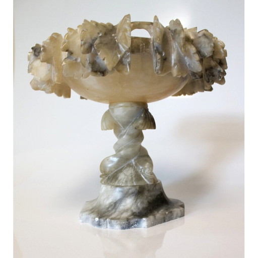 Vintage "Tazza" centerpiece in alabaster, Italy