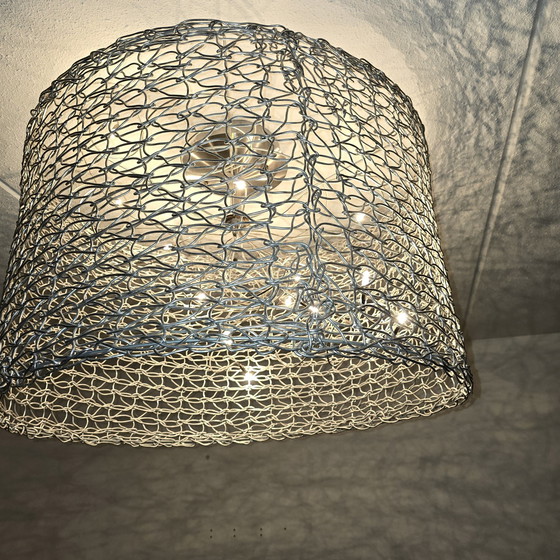 Image 1 of Unique Harco Loor Design Lamp - Elegant Braided Aluminum Wire Lighting