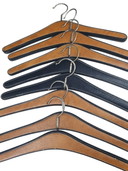 2152 Vintage Brown And Black Skai Clothes Hangers