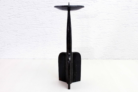 Image 1 of Brutalistic metalcast iron Candlestick 50s