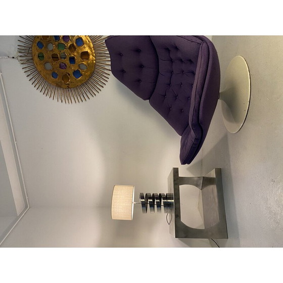 Image 1 of Vintage spiral lamp in thick chrome steel blade by Jacques Charpentier, France 1972