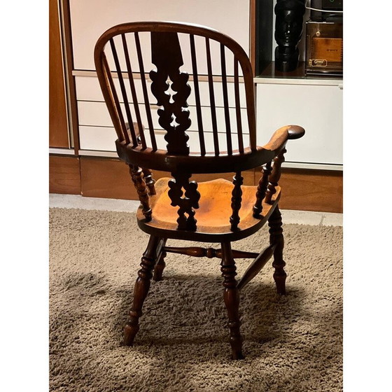 Image 1 of Victorian Windsor armchair in solid elm, 1850