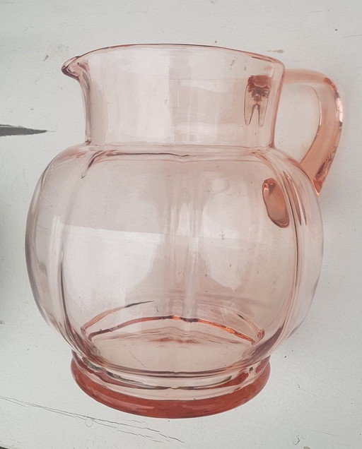 Rosaline Glass Pitcher, 1920S