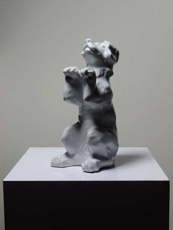 Image 1 of Fine White Porcelain Subject, Crazy Dog Making Beauty