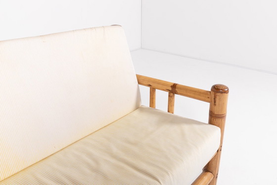 Image 1 of Italian Modern Bamboo-Wicker Bench, 1970’S