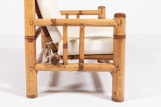 Image 1 of Italian Modern Bamboo-Wicker Bench, 1970’S