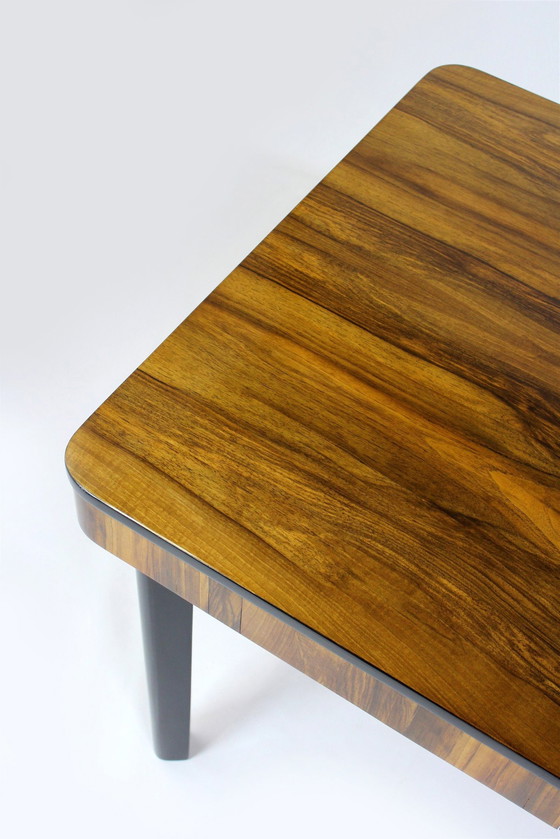 Image 1 of Walnut Folding Dining Table By Jindřich Halabala For Drevotvar, 1940S