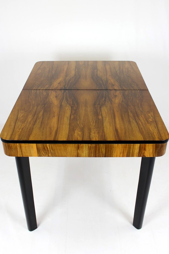 Image 1 of Walnut Folding Dining Table By Jindřich Halabala For Drevotvar, 1940S