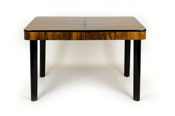 Image 1 of Walnut Folding Dining Table By Jindřich Halabala For Drevotvar, 1940S