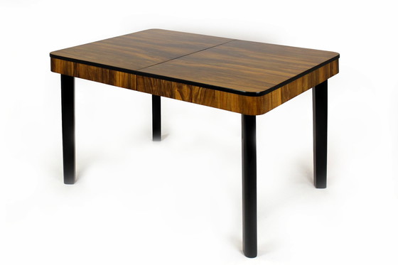 Image 1 of Walnut Folding Dining Table By Jindřich Halabala For Drevotvar, 1940S