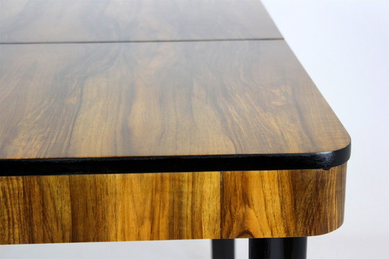 Image 1 of Walnut Folding Dining Table By Jindřich Halabala For Drevotvar, 1940S