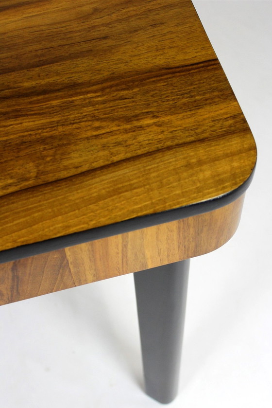 Image 1 of Walnut Folding Dining Table By Jindřich Halabala For Drevotvar, 1940S