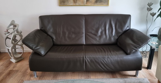 Jori Brown Leather Two-Seater Sofa