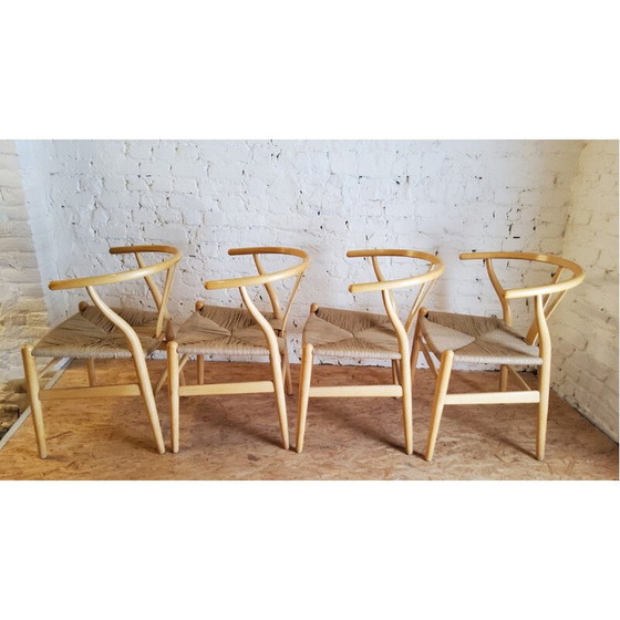 Image 1 of Set of 4 vintage CH24 Wishbone oak dining chairs by Hans Wegner for Carl Hansen, 1960