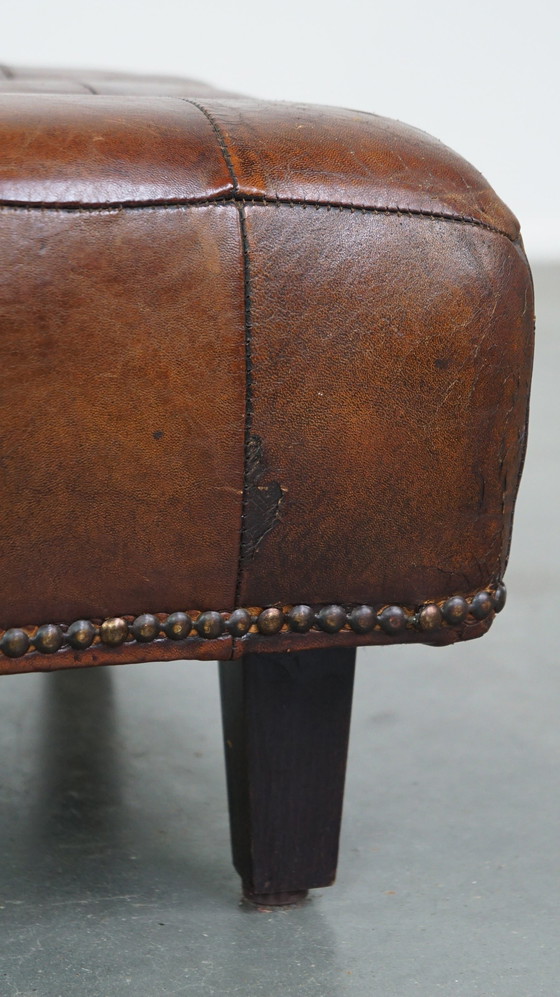 Image 1 of Sheepskin Leather Hocker