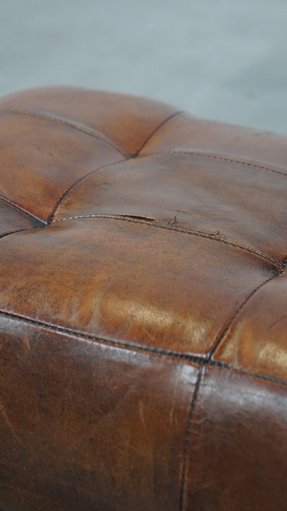 Image 1 of Sheepskin Leather Hocker