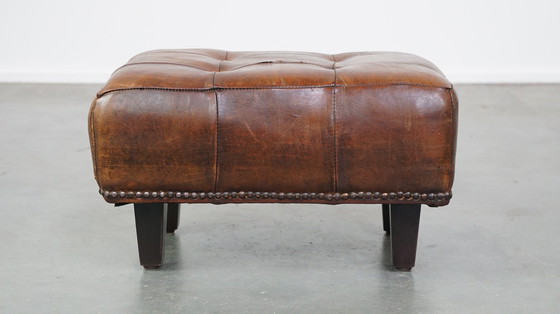 Image 1 of Sheepskin Leather Hocker