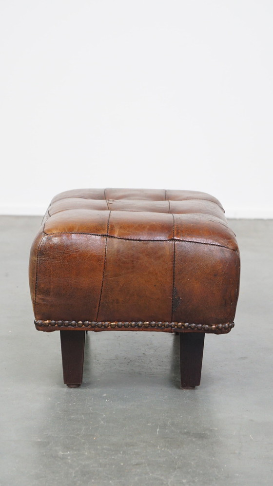 Image 1 of Sheepskin Leather Hocker