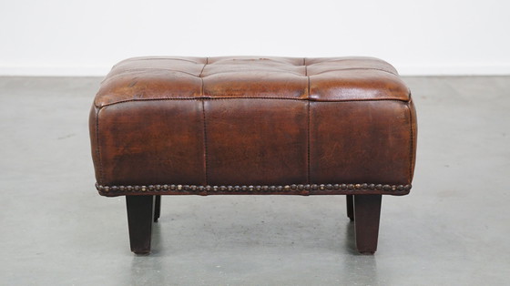 Image 1 of Sheepskin Leather Hocker