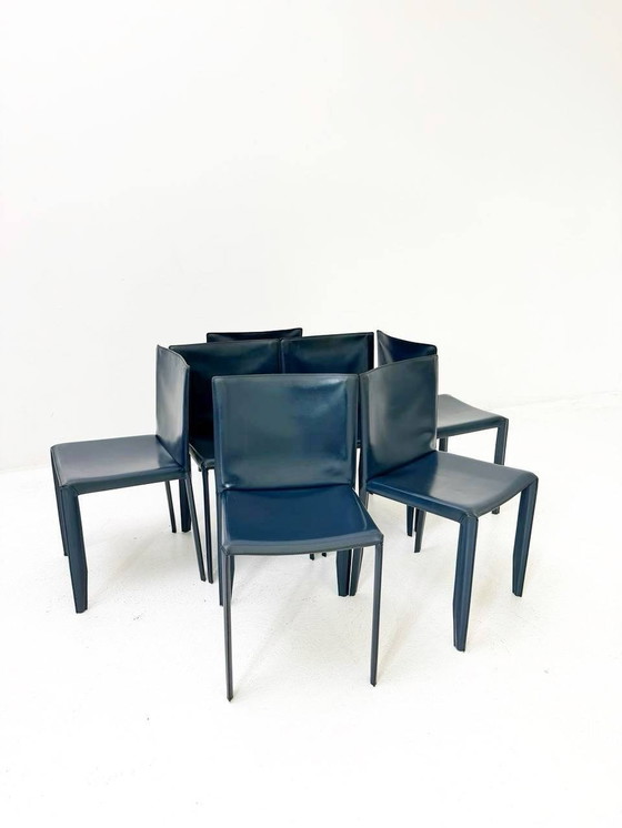 Image 1 of 3 Navy blue Margot chairs from Cattelan Italia, 1970s