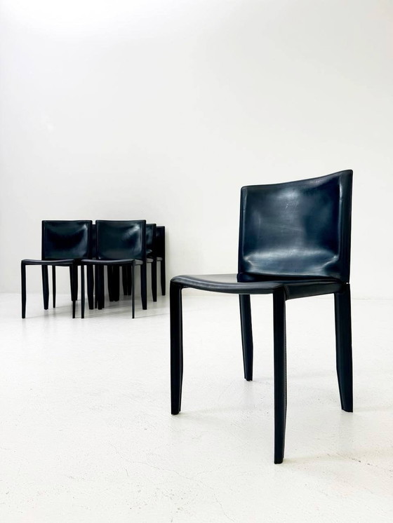 Image 1 of 3 Navy blue Margot chairs from Cattelan Italia, 1970s