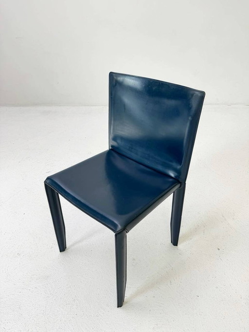 3 Navy blue Margot chairs from Cattelan Italia, 1970s