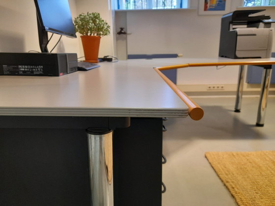 Image 1 of Vitra Corner Desk With Drawers And Artemide Tolomeo Desk Lamp