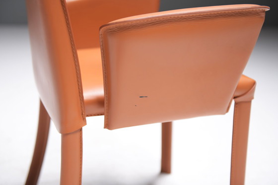 Image 1 of 8 chaises de salle à manger Bottega en cuir par Fauciglietti & Bianchi pour Frag Italy