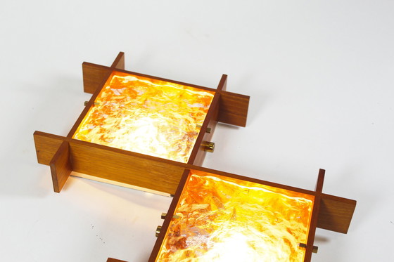 Image 1 of 1X Large 1960’S Scandinavian Modernist Wood Wall Light