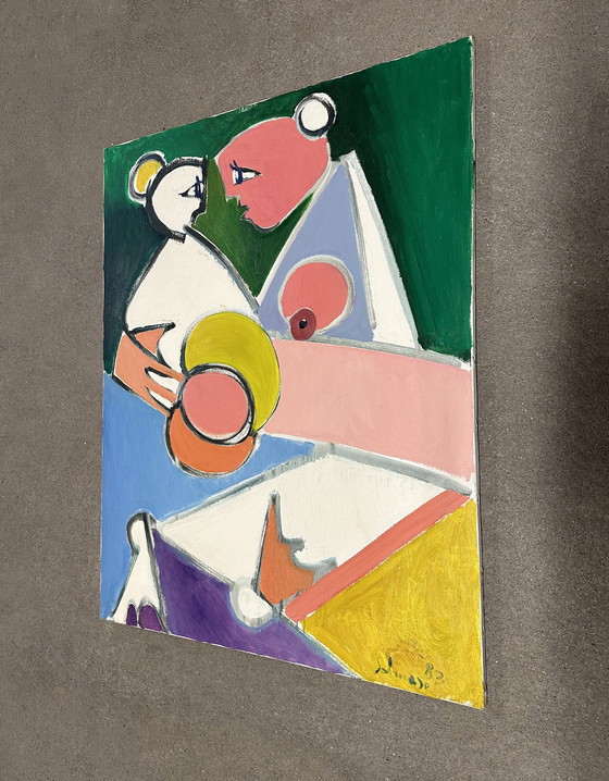 Image 1 of Large Expressionist Composition by Salmaso. Italy, 1980s