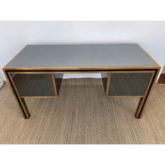 Image 1 of Vinatge desk in smoked mirror by Michel Pigneres, 1970